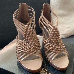 B. Makowsky Metallic gold wedges